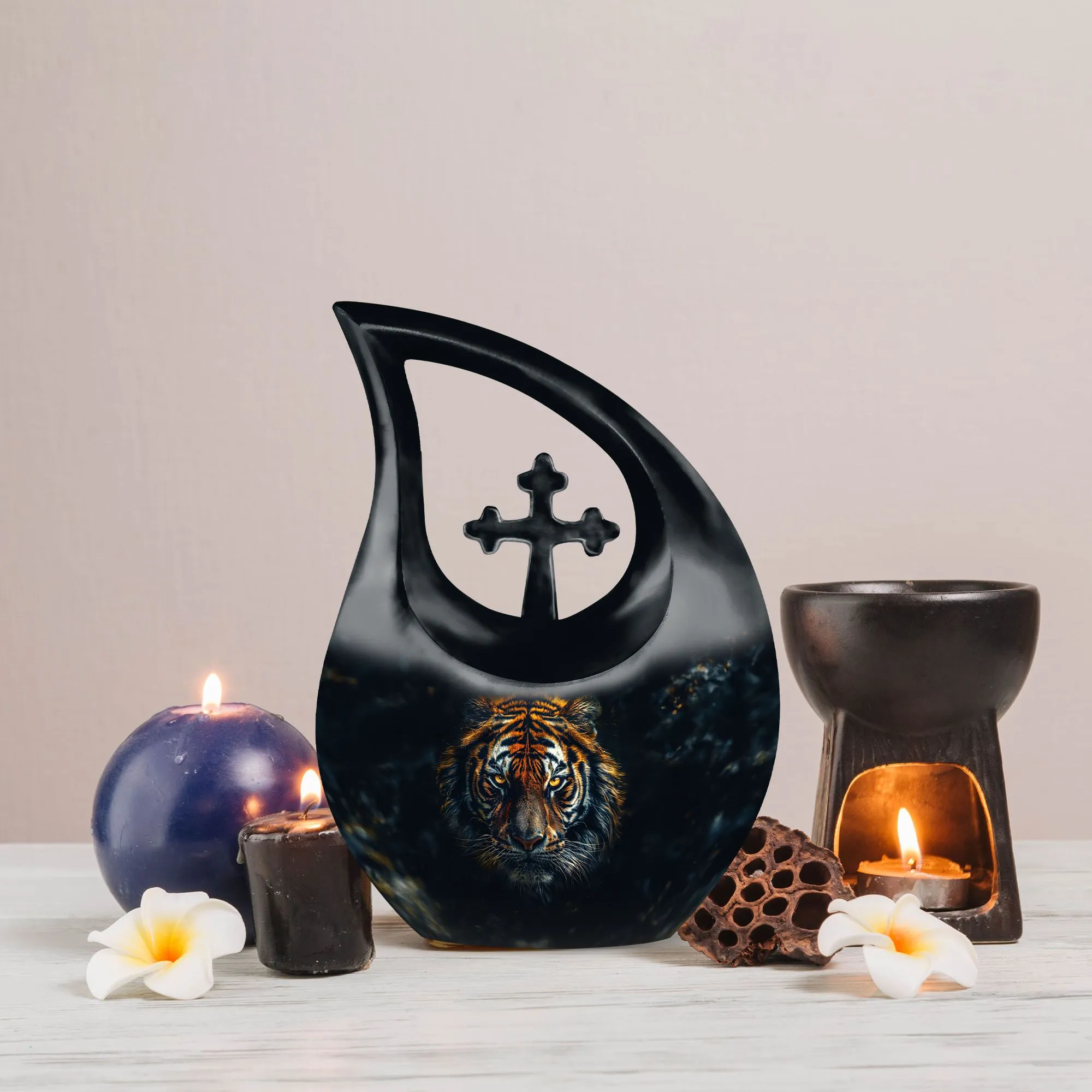 All Faith Tiger custom made cremation urn ash remains keepsakes