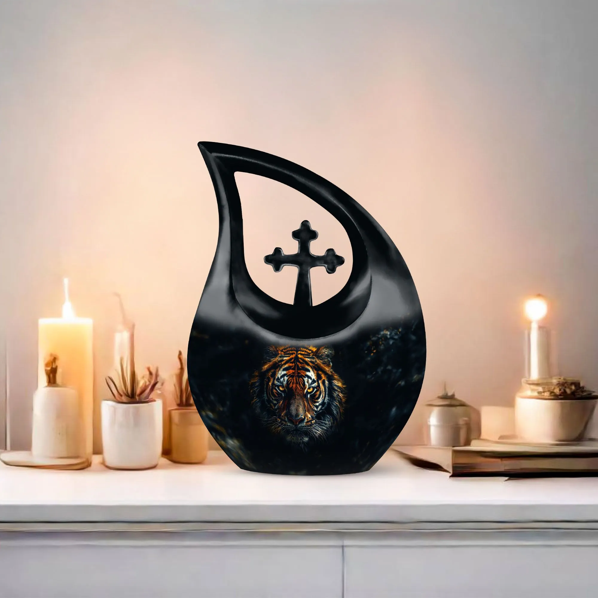 All Faith Tiger custom made cremation urn ash remains keepsakes