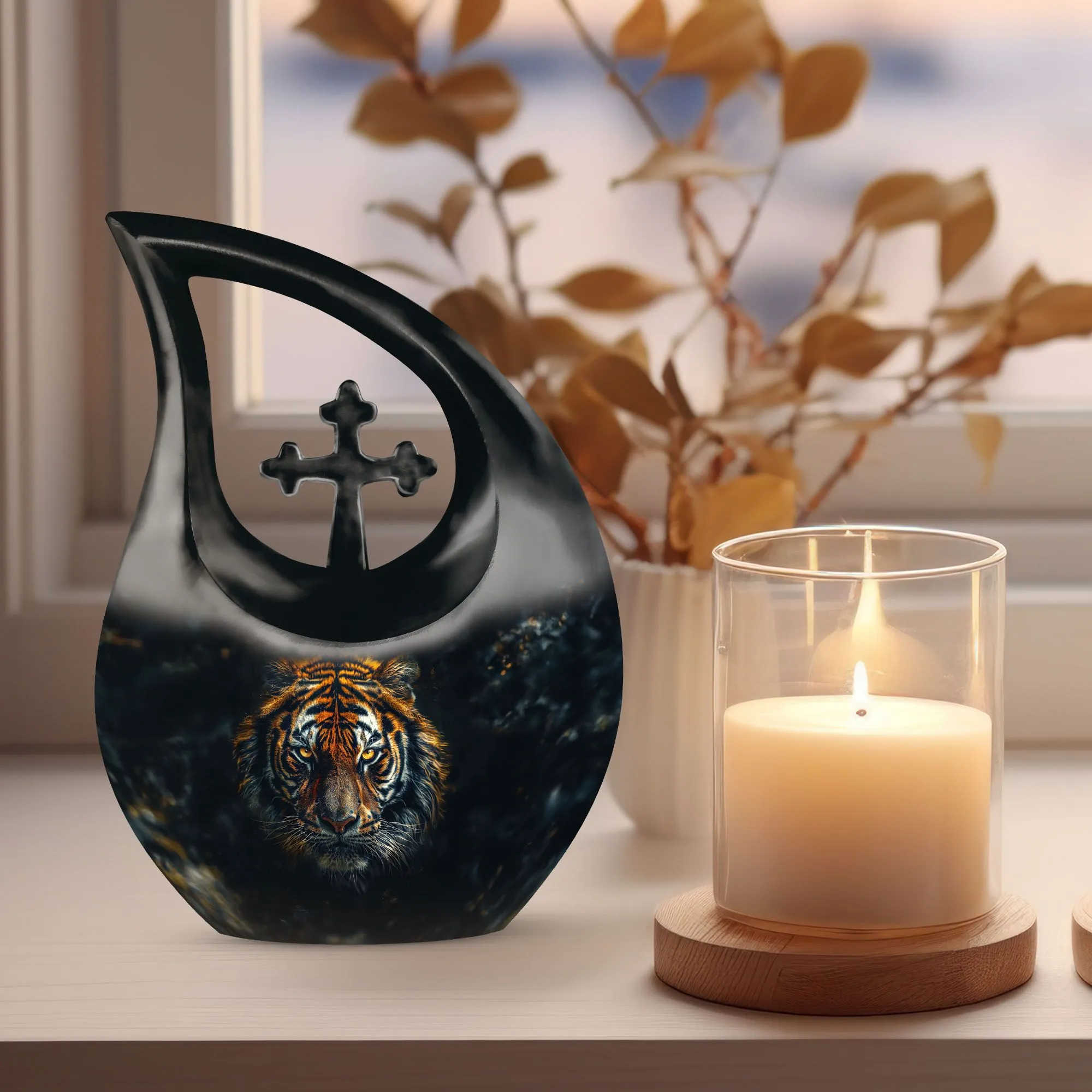 All Faith Tiger custom made cremation urn ash remains keepsakes