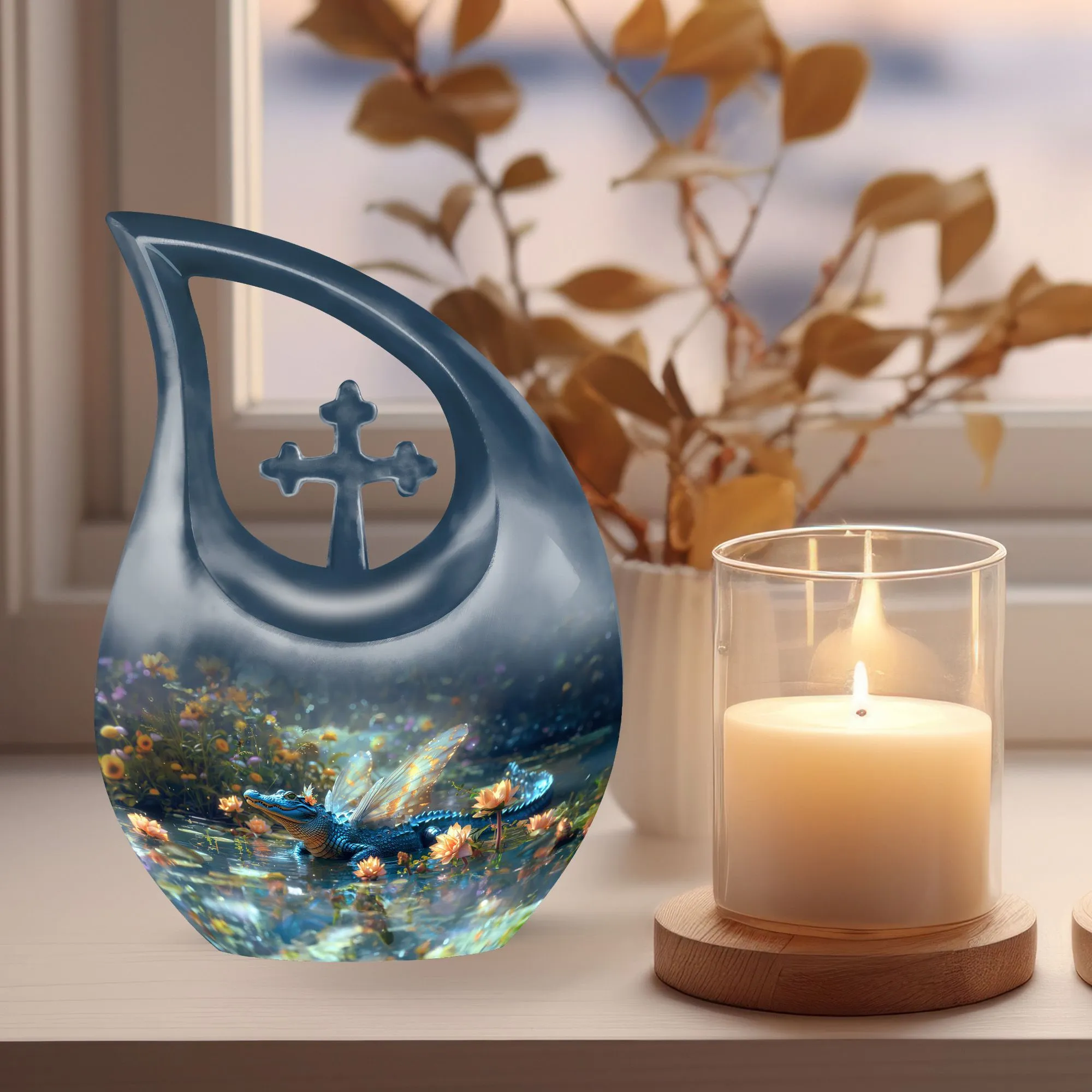Alligator Tribute Memorial Urn: Personalize Urn For Your Dear Mom