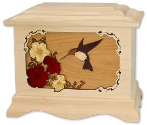 Ambassador Hummingbird Cremation Urn with Wood Art Inlay