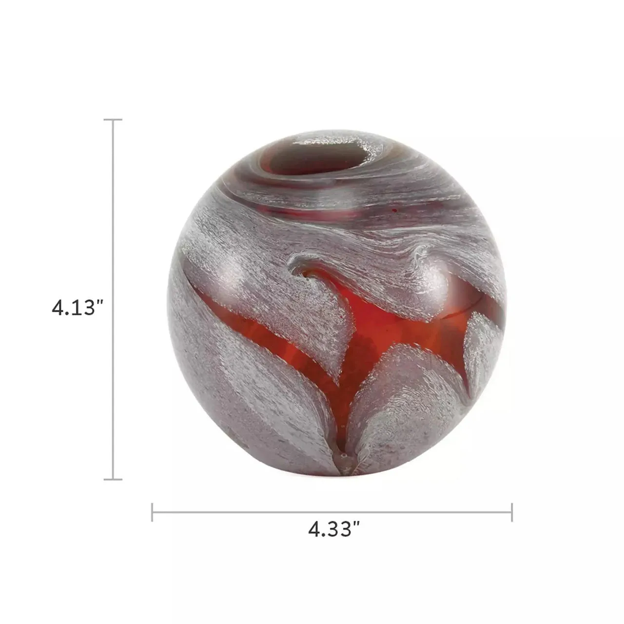 Amber Glass Marble Swirl Keepsake Urn