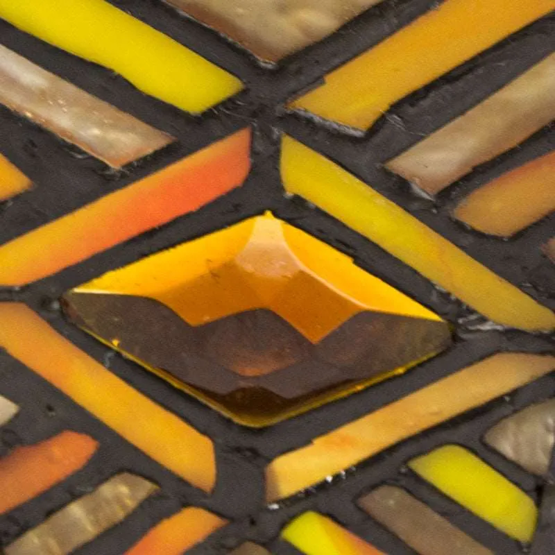 Amber Mission Stained Glass Keepsake Urn and Candle Holder