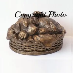 Angel Dog Urn in Copper