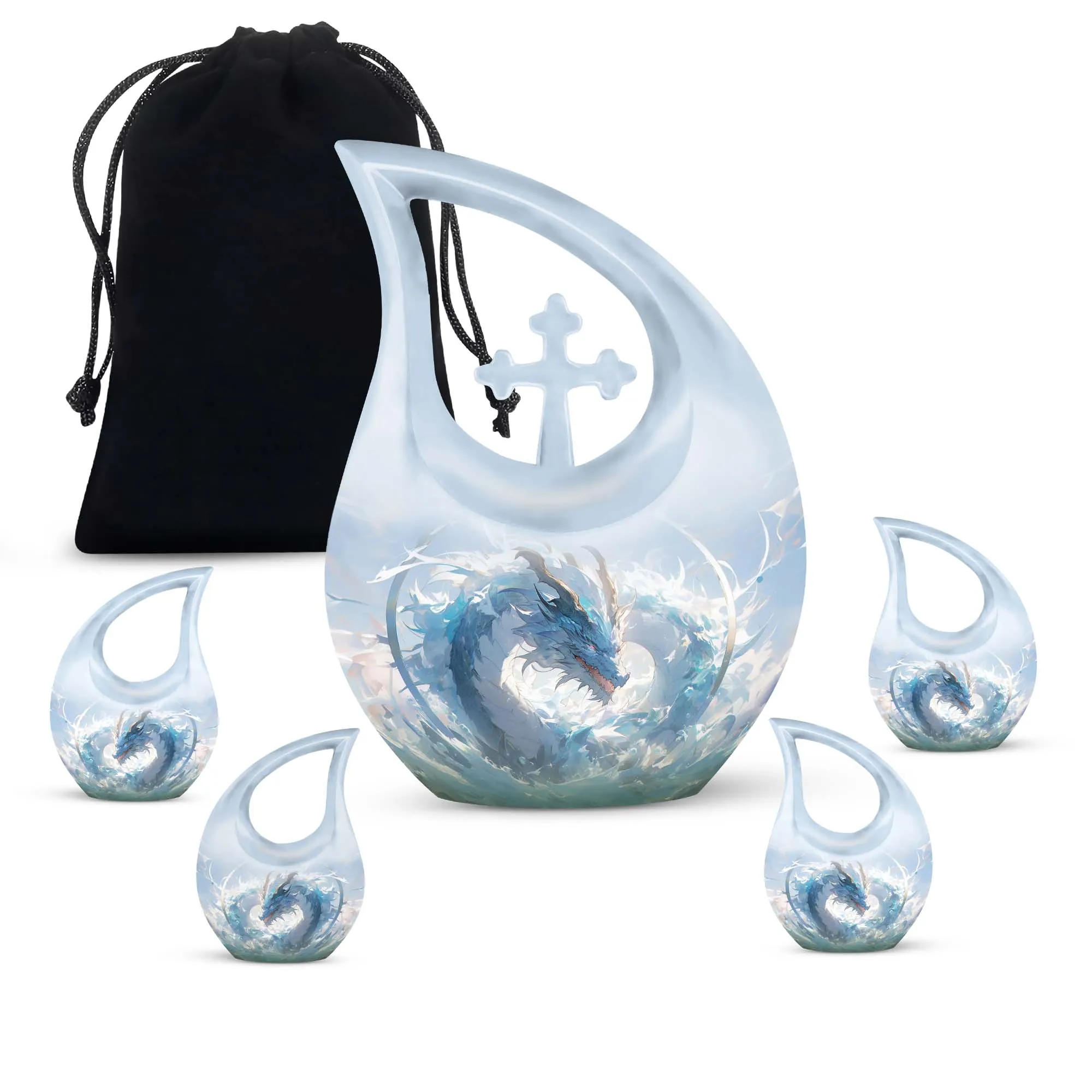 Aqua Fury Urn - Small Keepsake Urn For Human Ashes