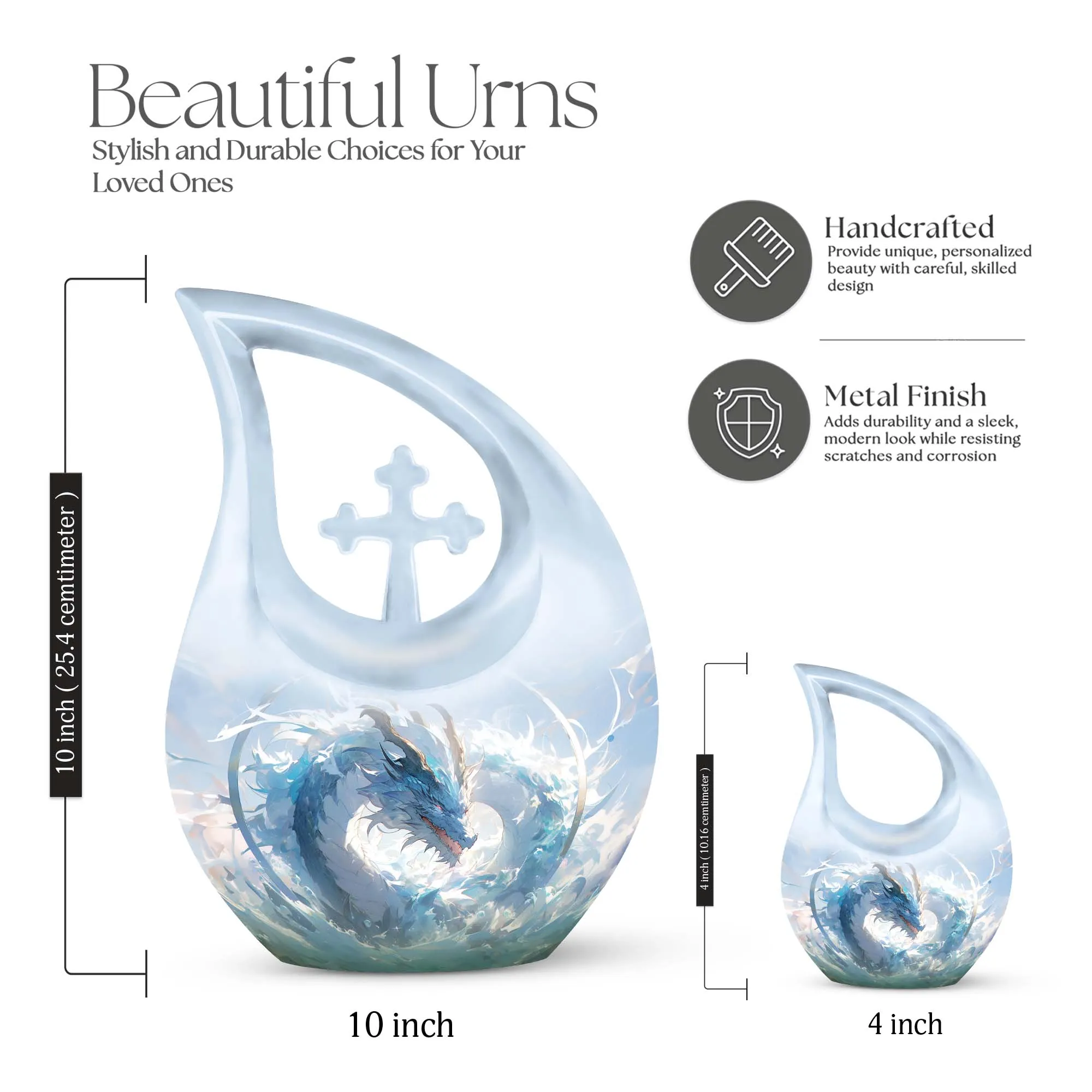 Aqua Fury Urn - Small Keepsake Urn For Human Ashes