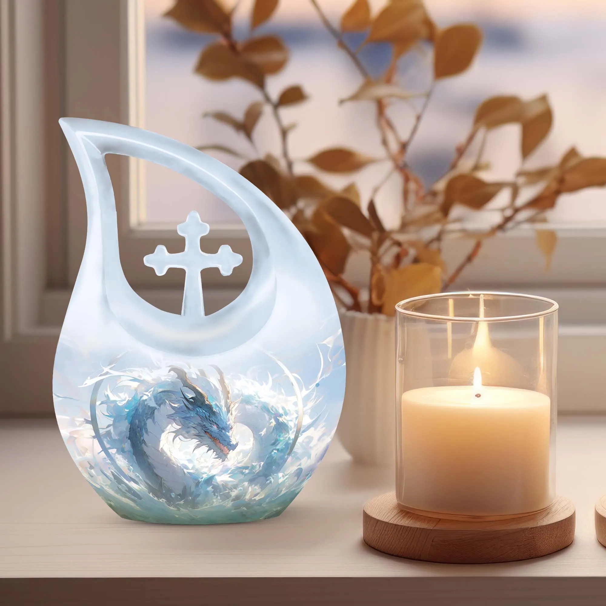 Aqua Fury Urn - Small Keepsake Urn For Human Ashes