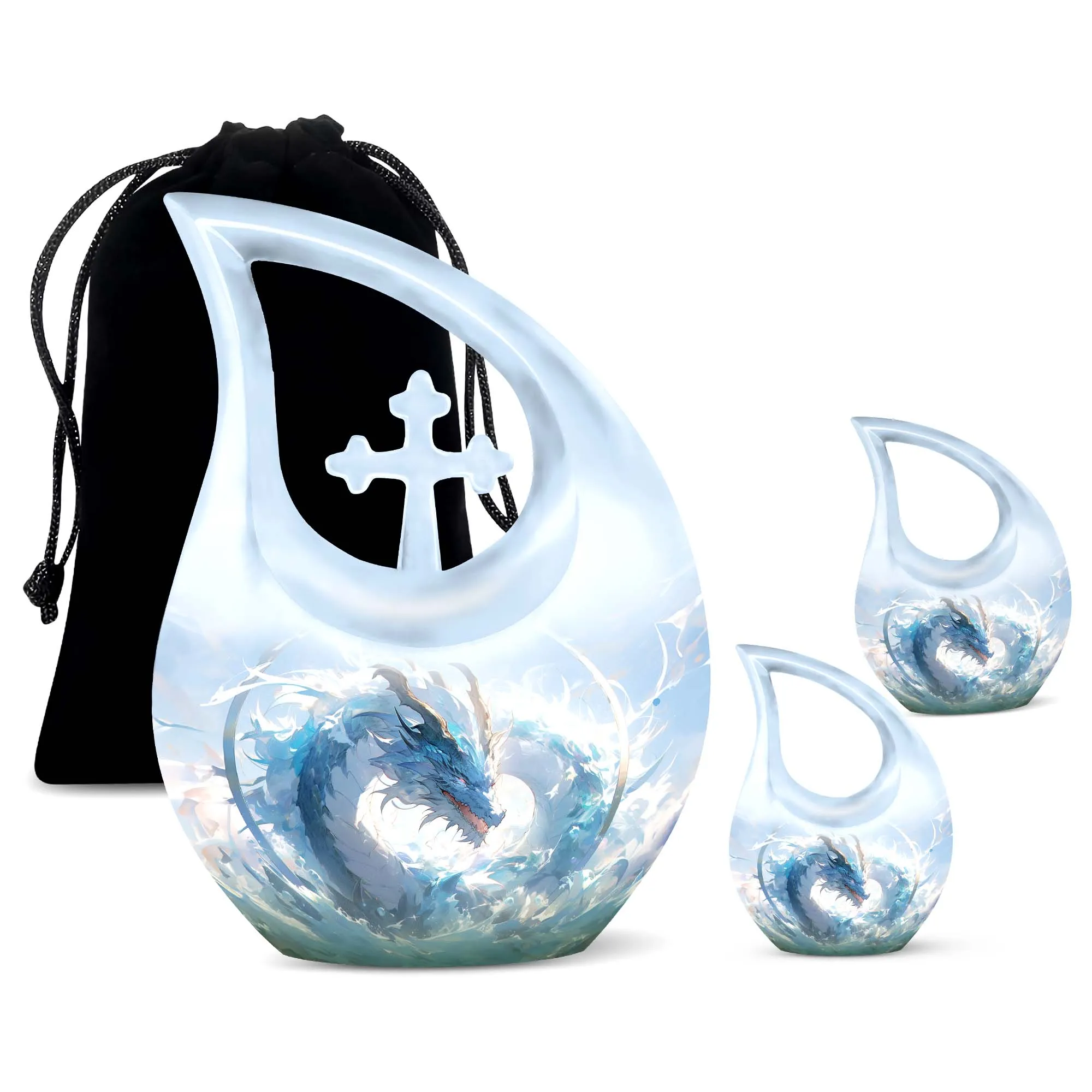 Aqua Fury Urn - Small Keepsake Urn For Human Ashes