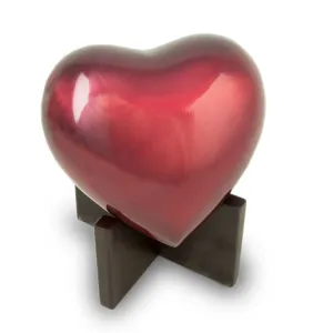 Arielle Heart Urn Keepsake in Ruby Red