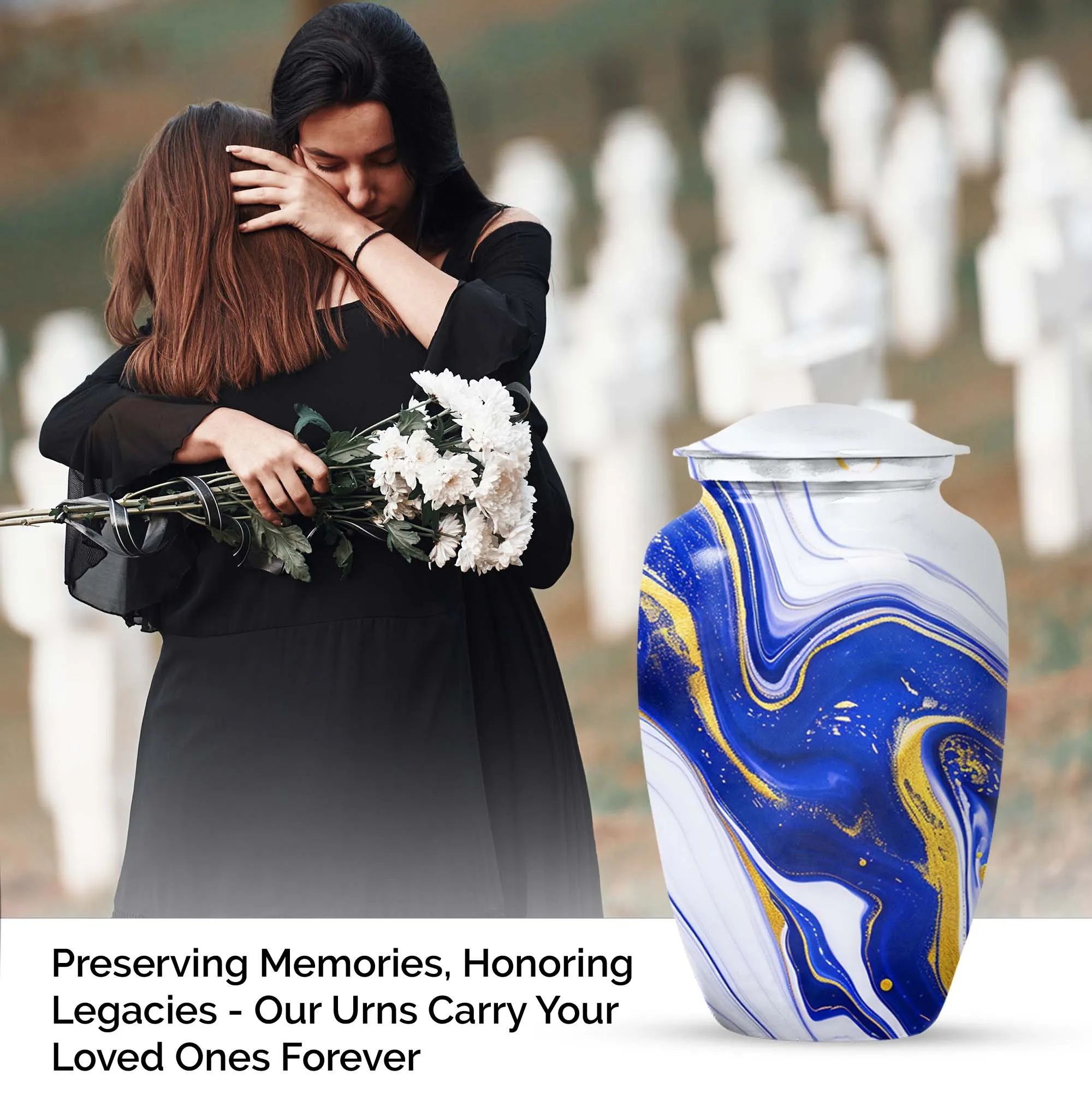 Artistic Design Urn for Cremation - Unique Large Urn
