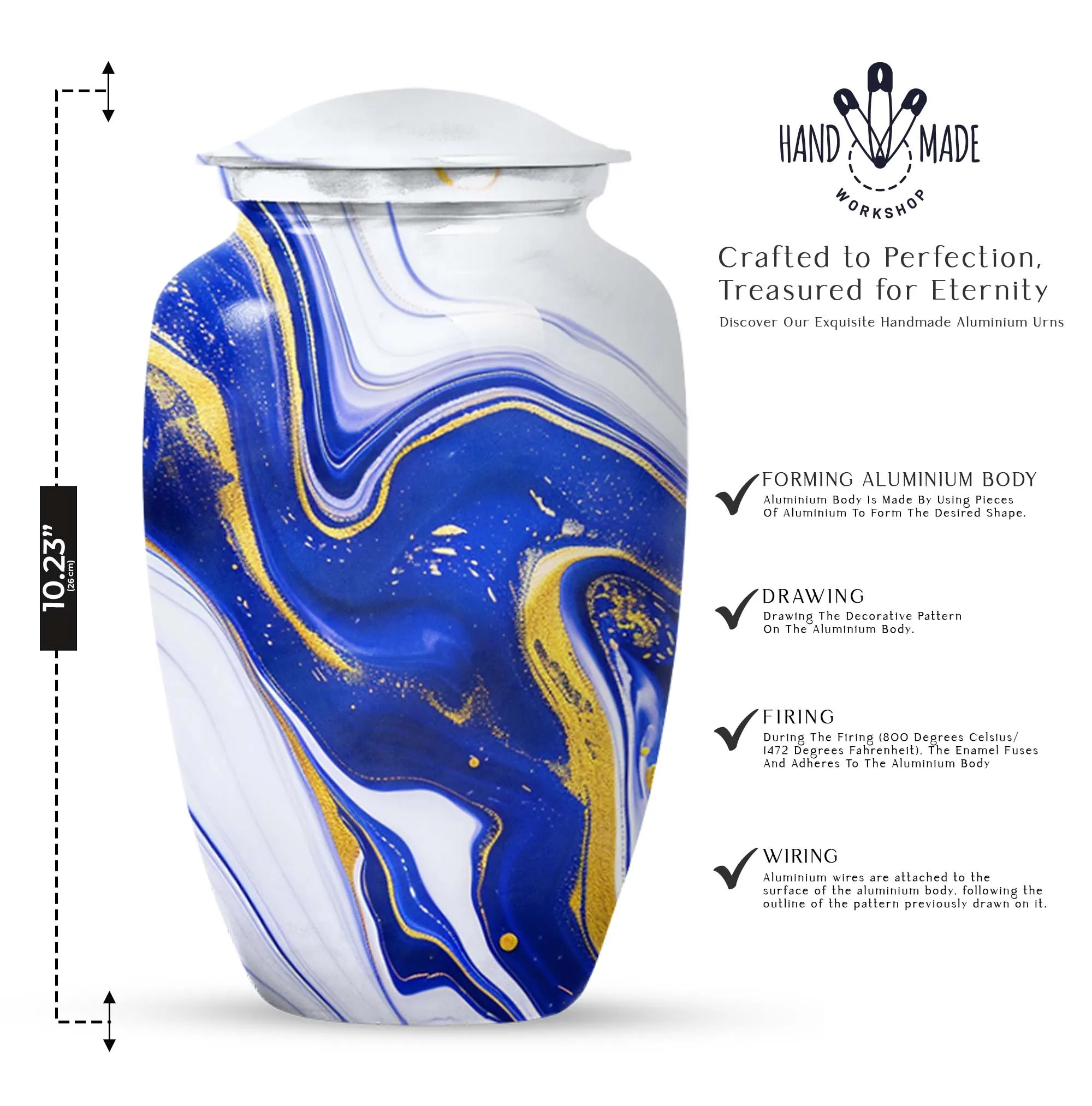 Artistic Design Urn for Cremation - Unique Large Urn