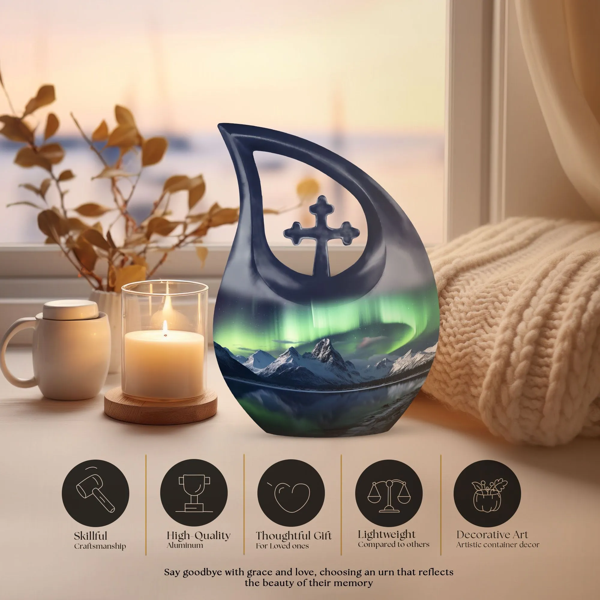 Aurora Urn: Memorial Cremation Urn For Human ashes