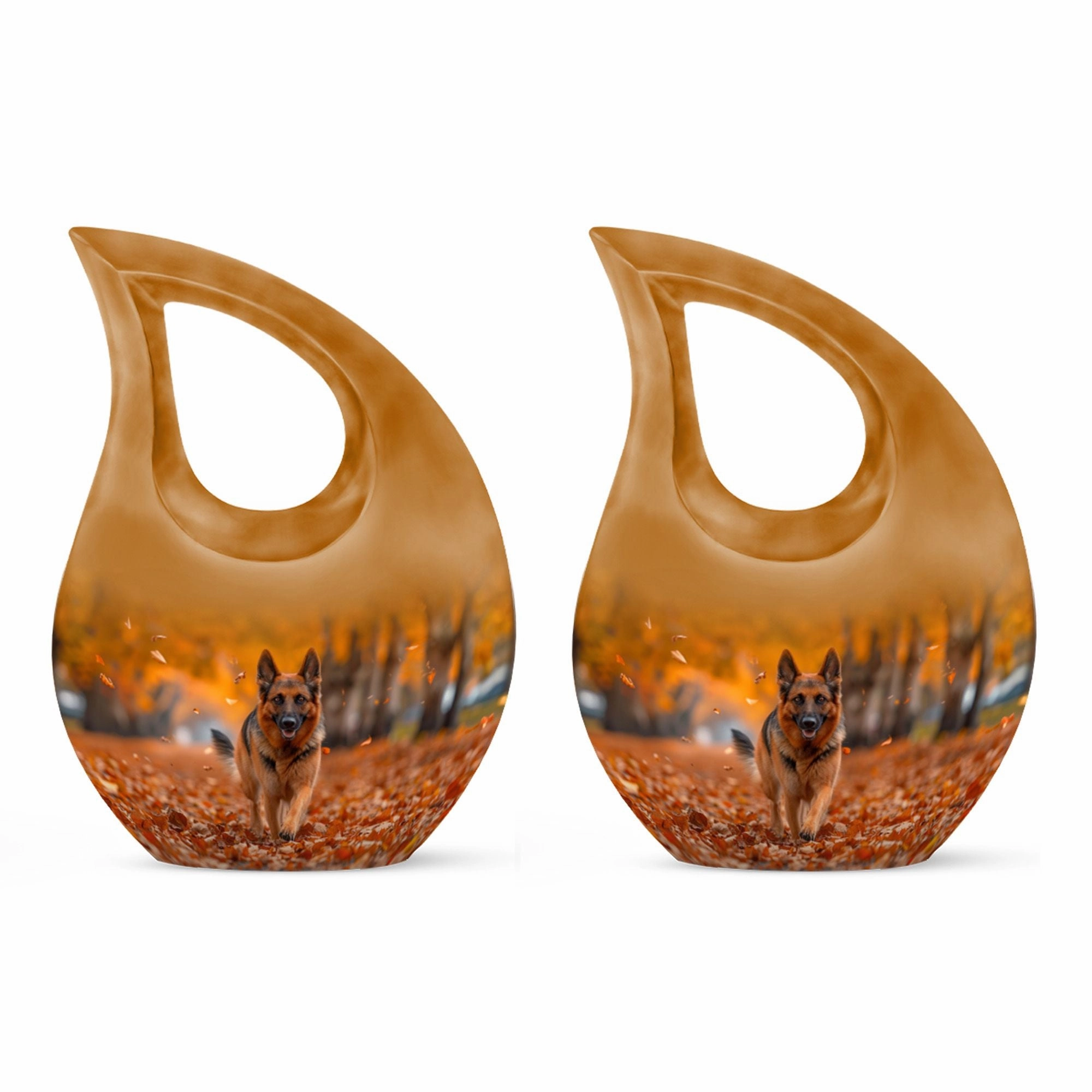 Autumn Canine Stroll Biodegradable Memorial Cremation Urn