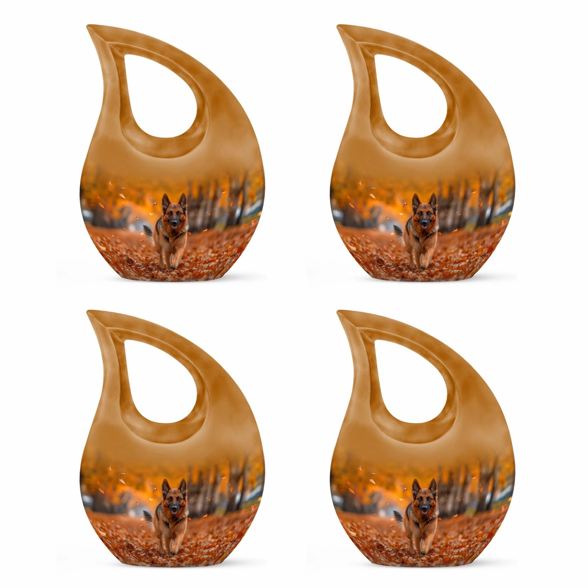 Autumn Canine Stroll Biodegradable Memorial Cremation Urn