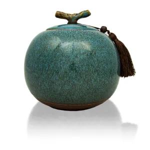 Azure Blue Ceramic Urn in Large