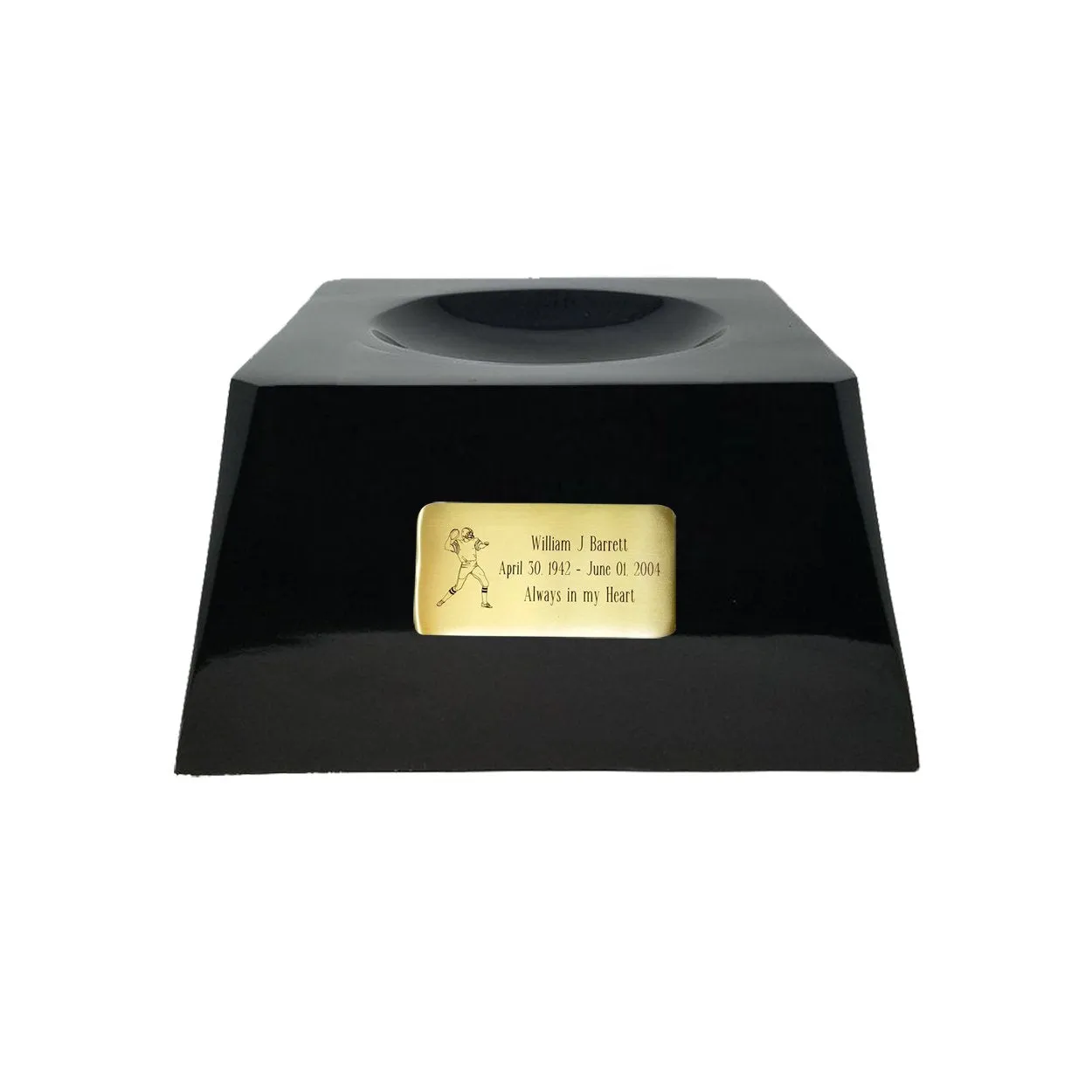 Baseball Cremation Urn with Optional Atlanta Braves Ball Decor and Custom Metal Plaque