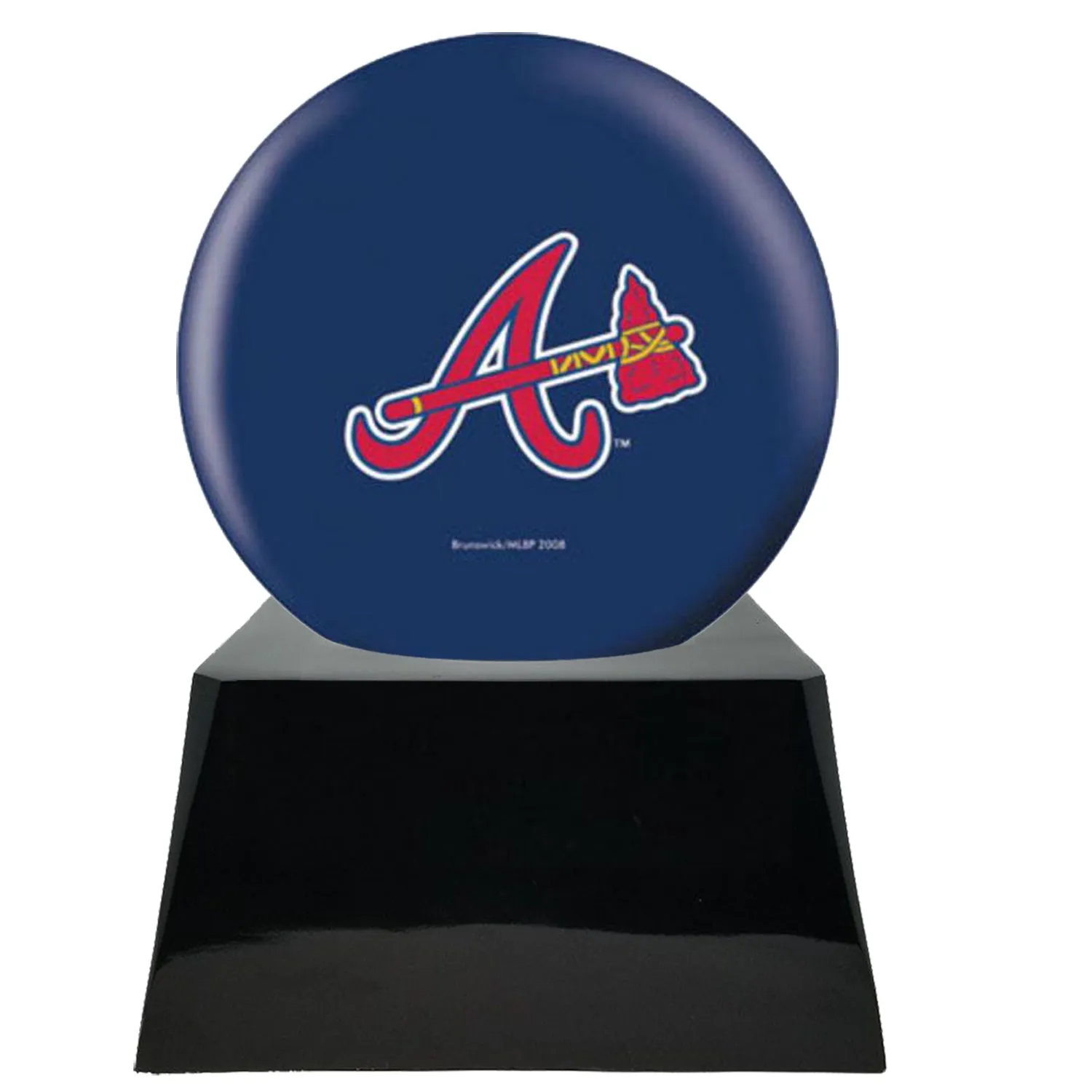 Baseball Cremation Urn with Optional Atlanta Braves Ball Decor and Custom Metal Plaque