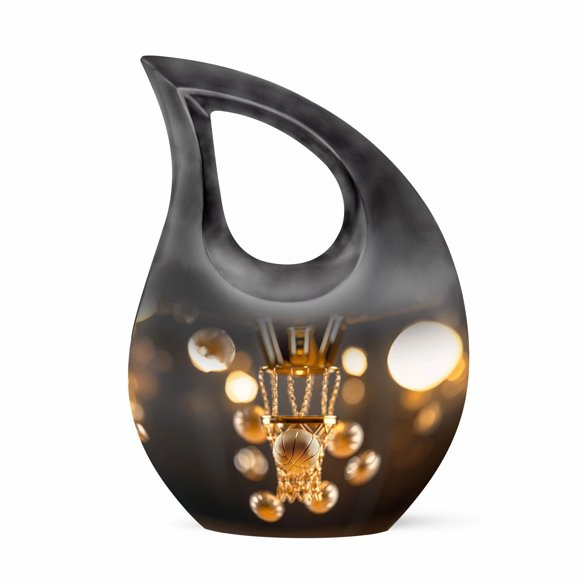 Basketball Urn With Cross Drop: Large Capacity Cremation Boxes for Adults