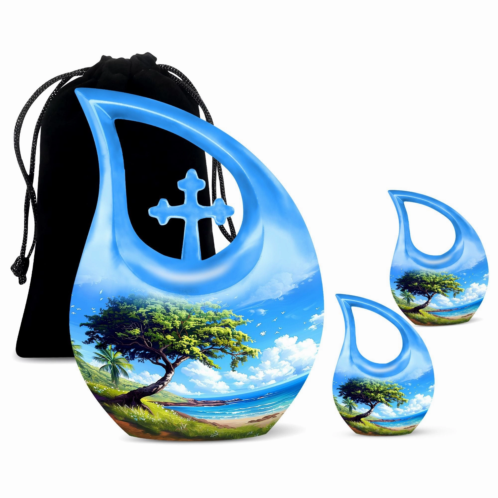 Beach Cremation Keepsake For Human Ashes Memorial & Funeral Urn
