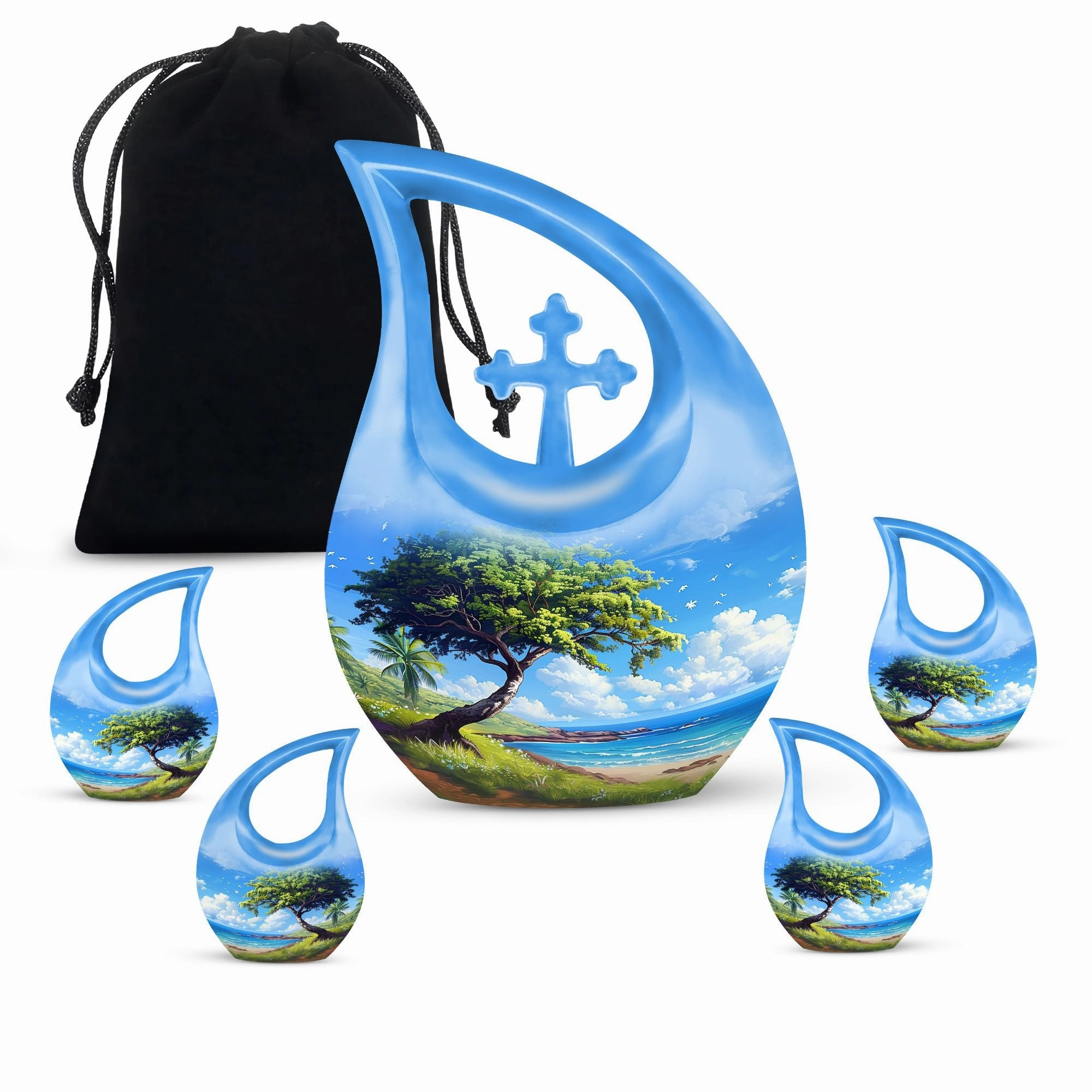 Beach Cremation Keepsake For Human Ashes Memorial & Funeral Urn