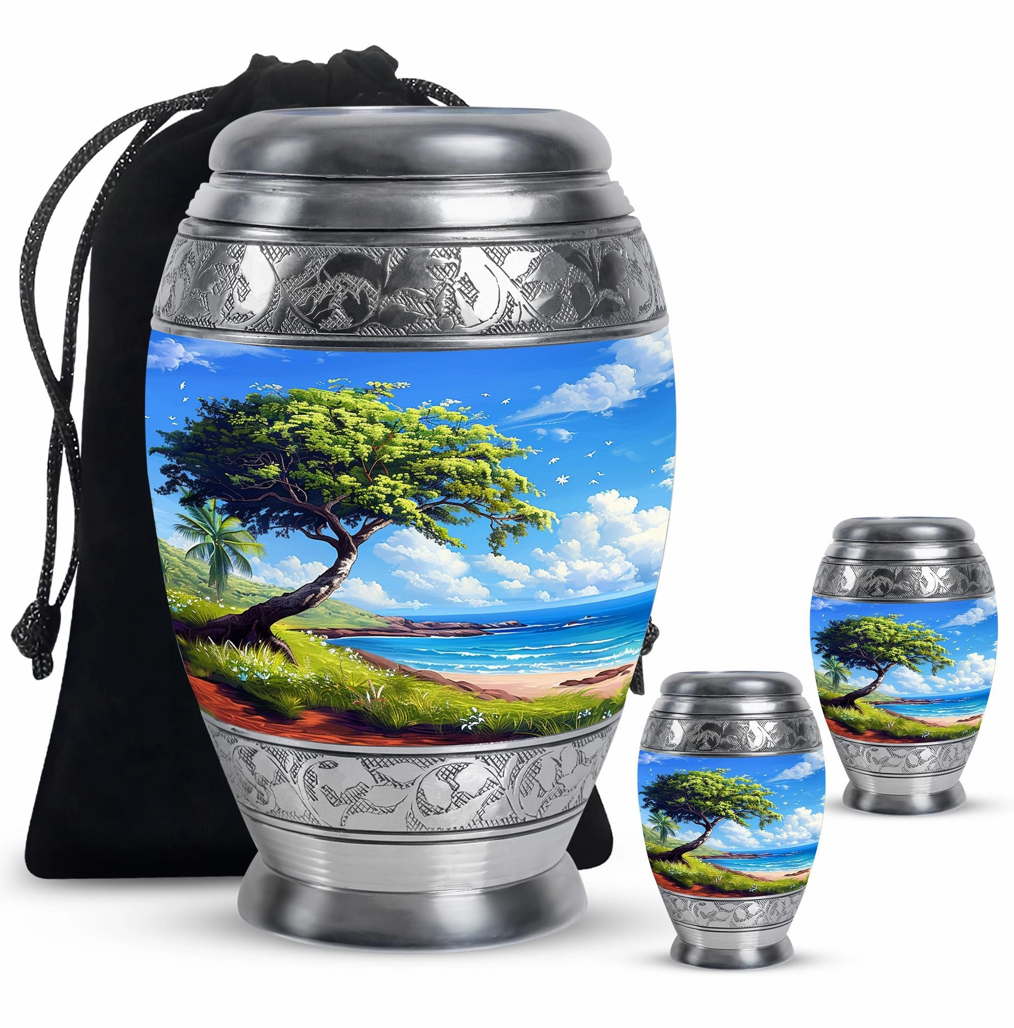 Beach Cremation Keepsake For Human Ashes Memorial & Funeral Urn