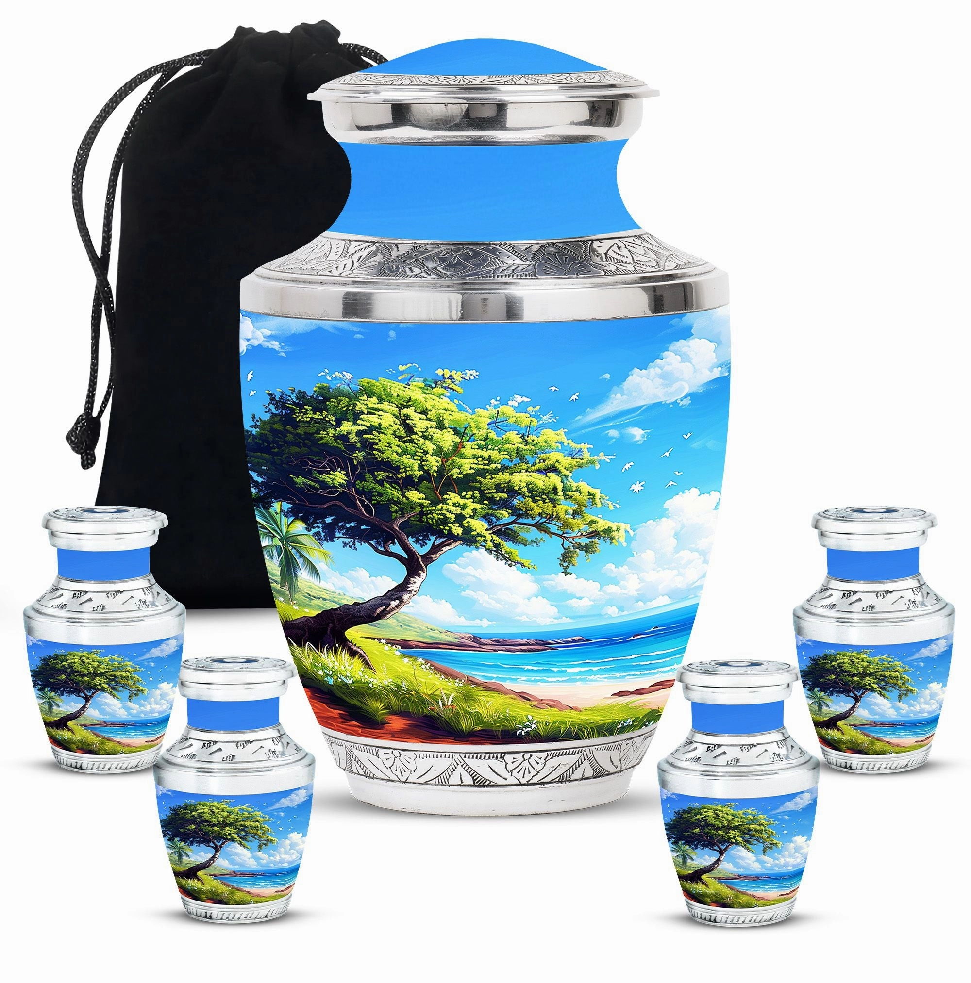 Beach Cremation Keepsake For Human Ashes Memorial & Funeral Urn