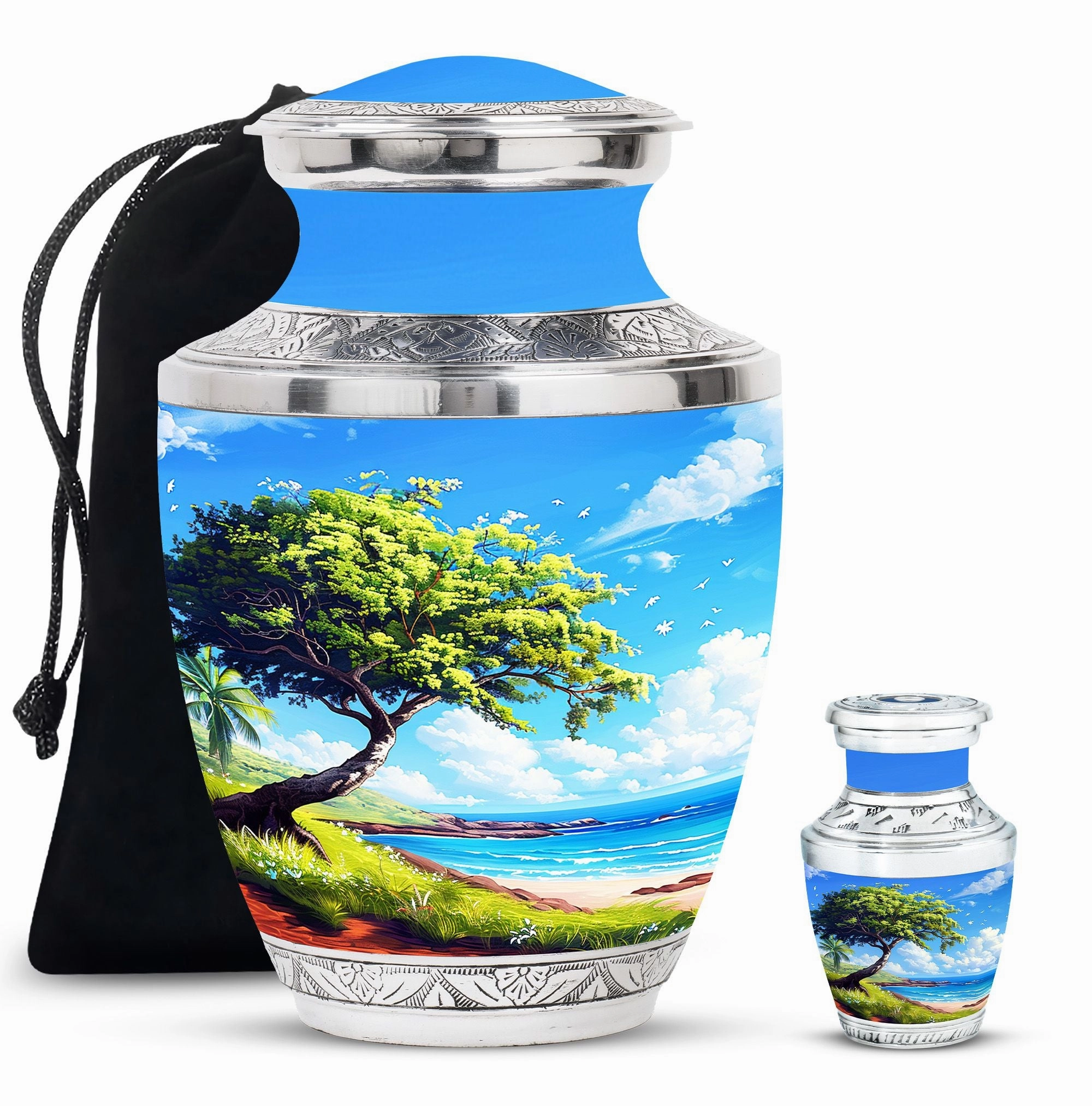 Beach Cremation Keepsake For Human Ashes Memorial & Funeral Urn