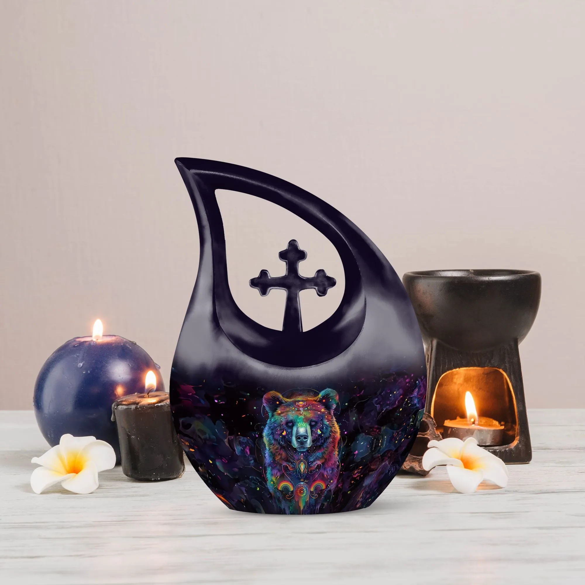 Bear Themed Custom Urn: Personalized Human Ash Remembrance Urn