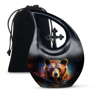 Bear Urn : Extra Large Metal Cremation Memorial Urn For Ashes
