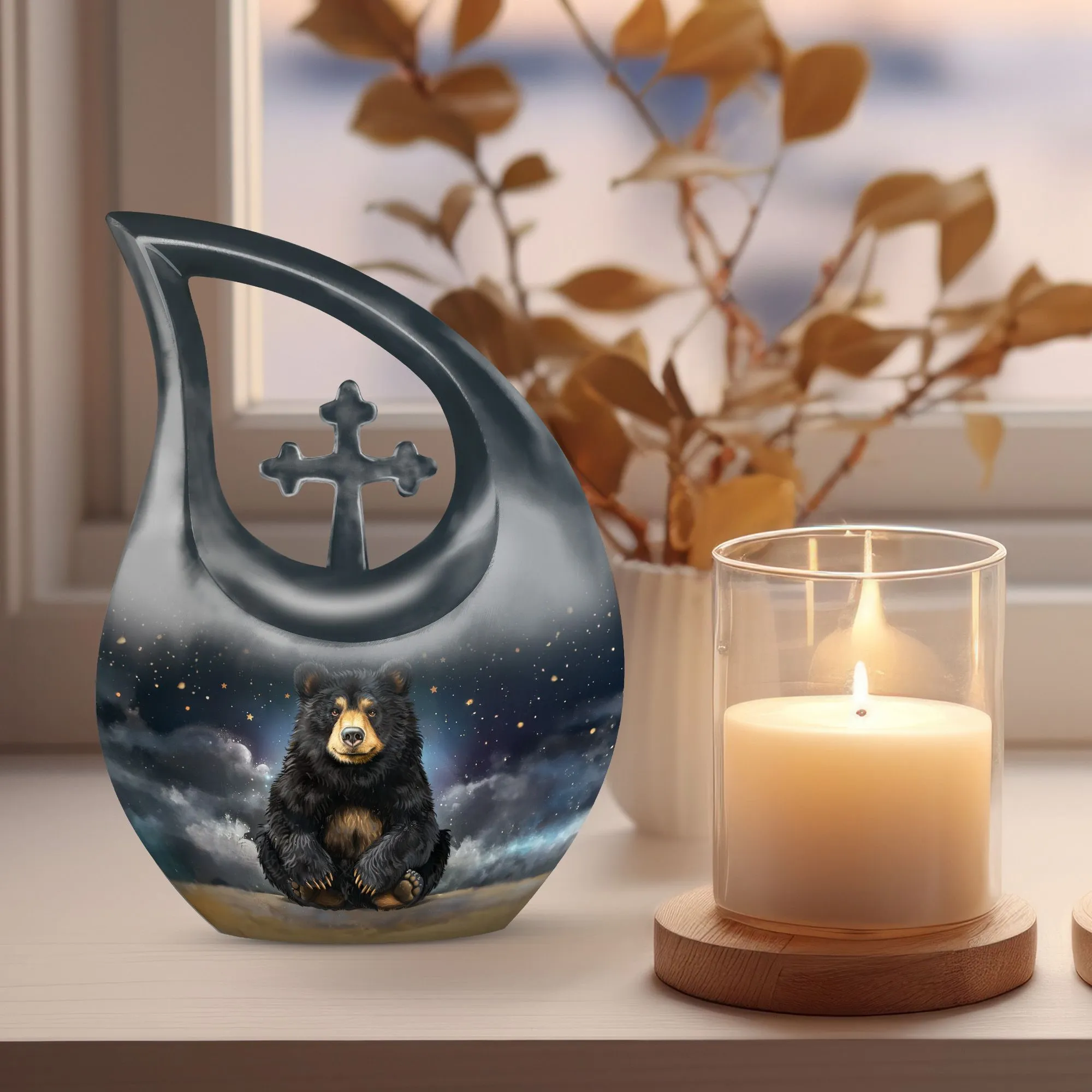 Bear Urn -  Personalized Small Cremation Urn For Human Ashes