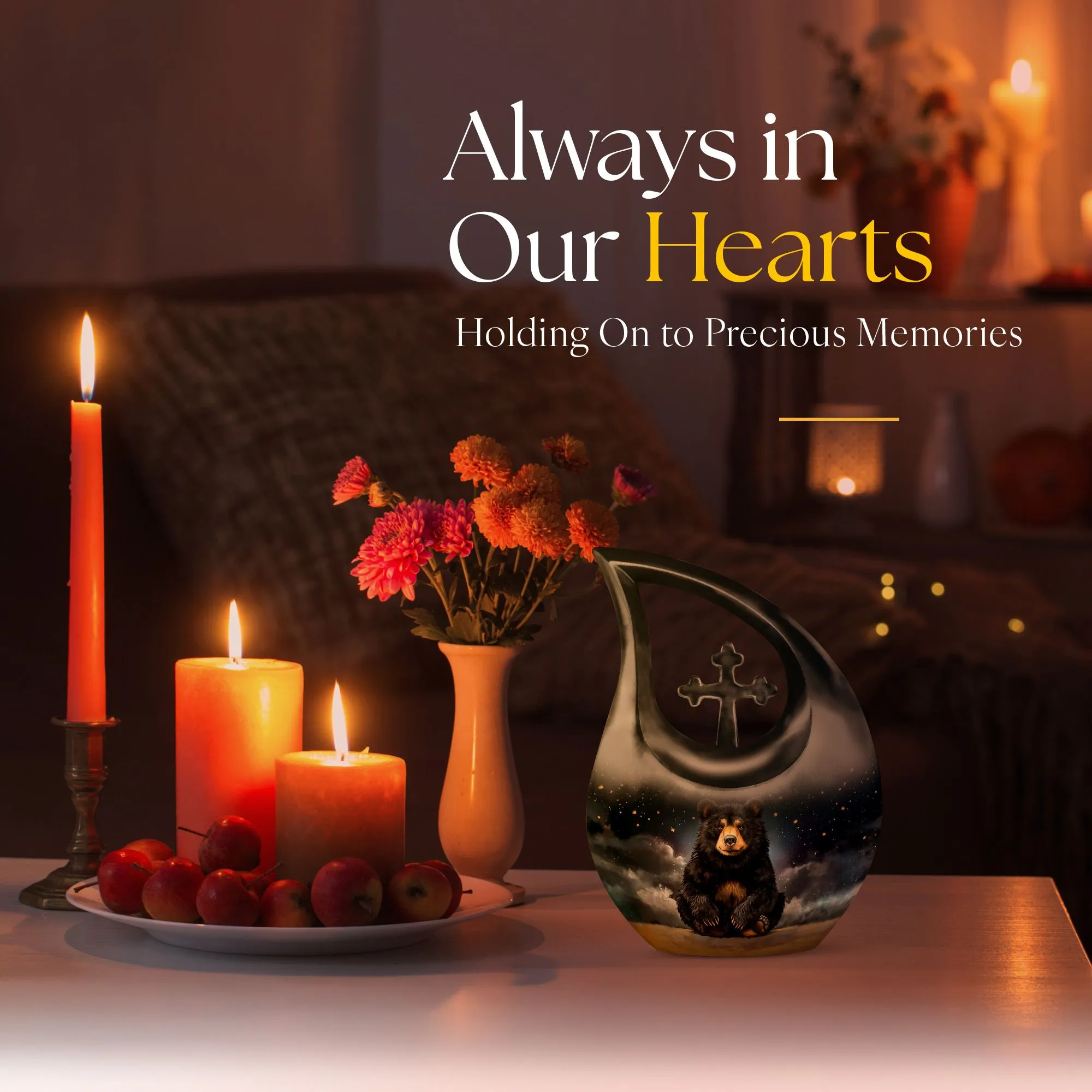 Bear Urn -  Personalized Small Cremation Urn For Human Ashes