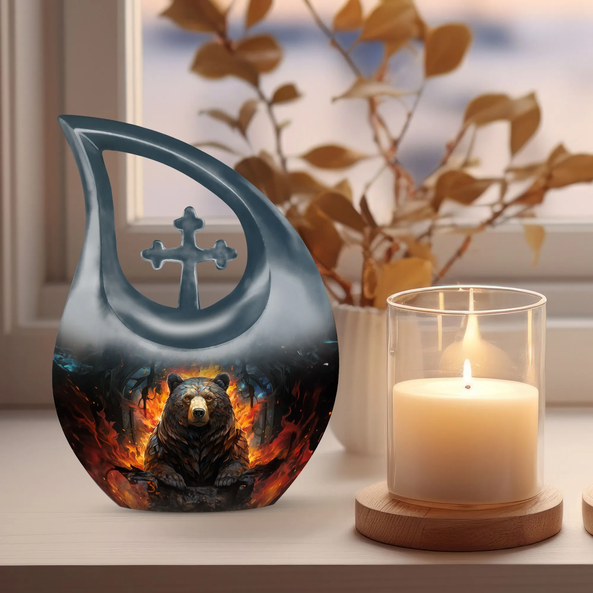 Bear Urn, Personalized Small Cremation Urn For Human Ashes