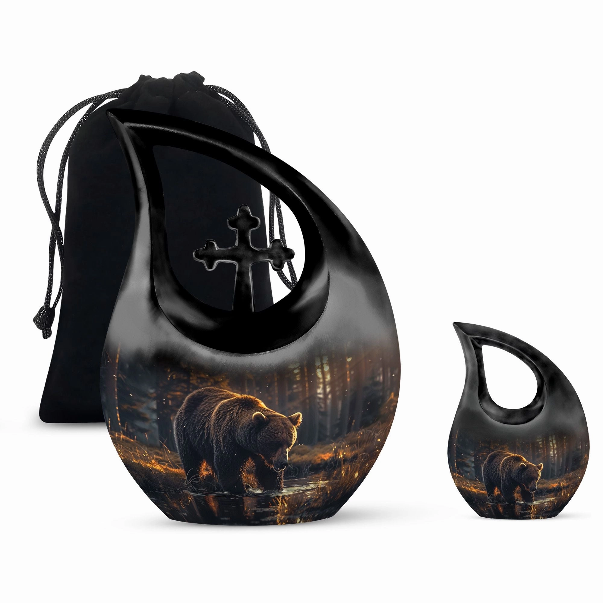 Bear Urn : Extra Large Metal Cremation Memorial Urn For Ashes