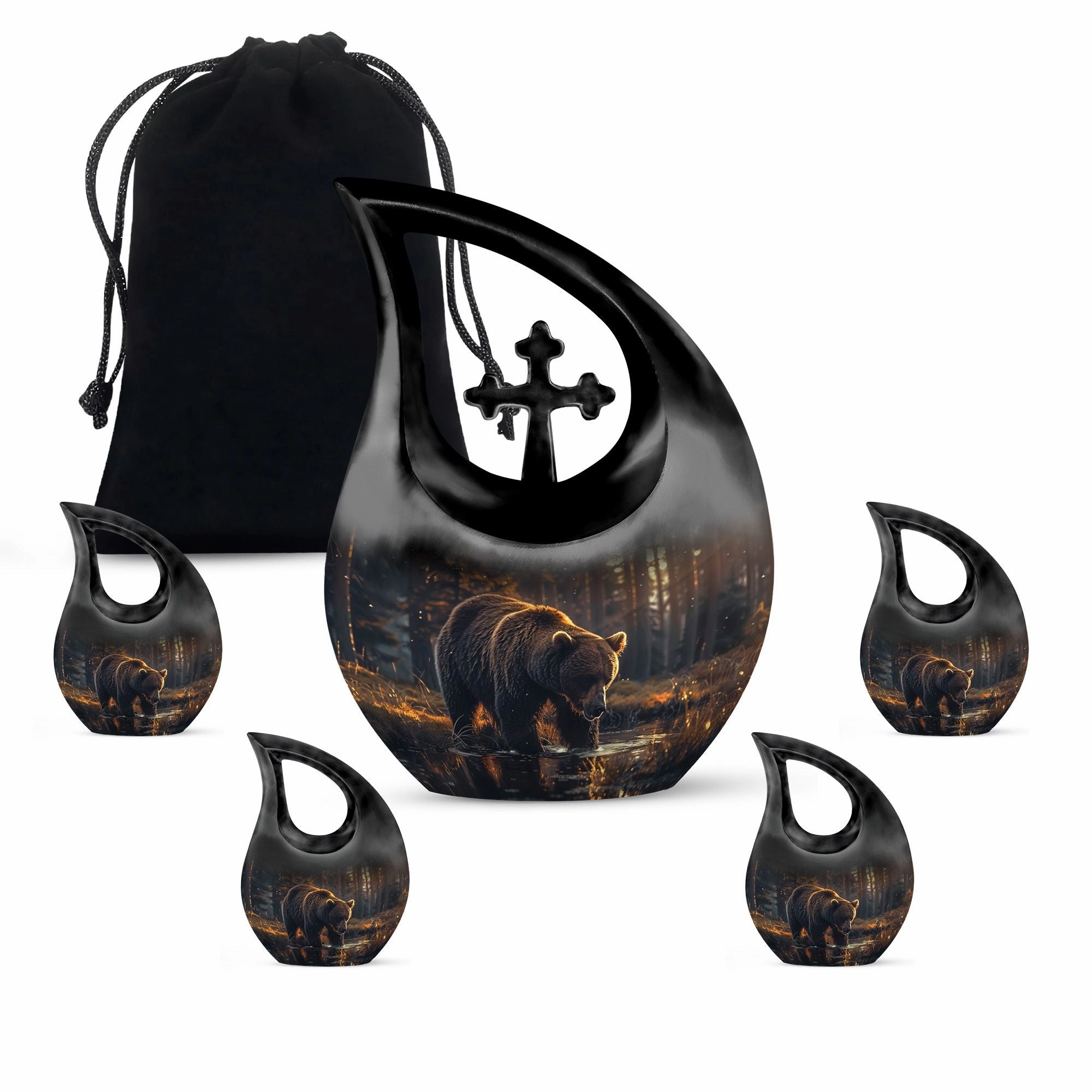 Bear Urn : Extra Large Metal Cremation Memorial Urn For Ashes