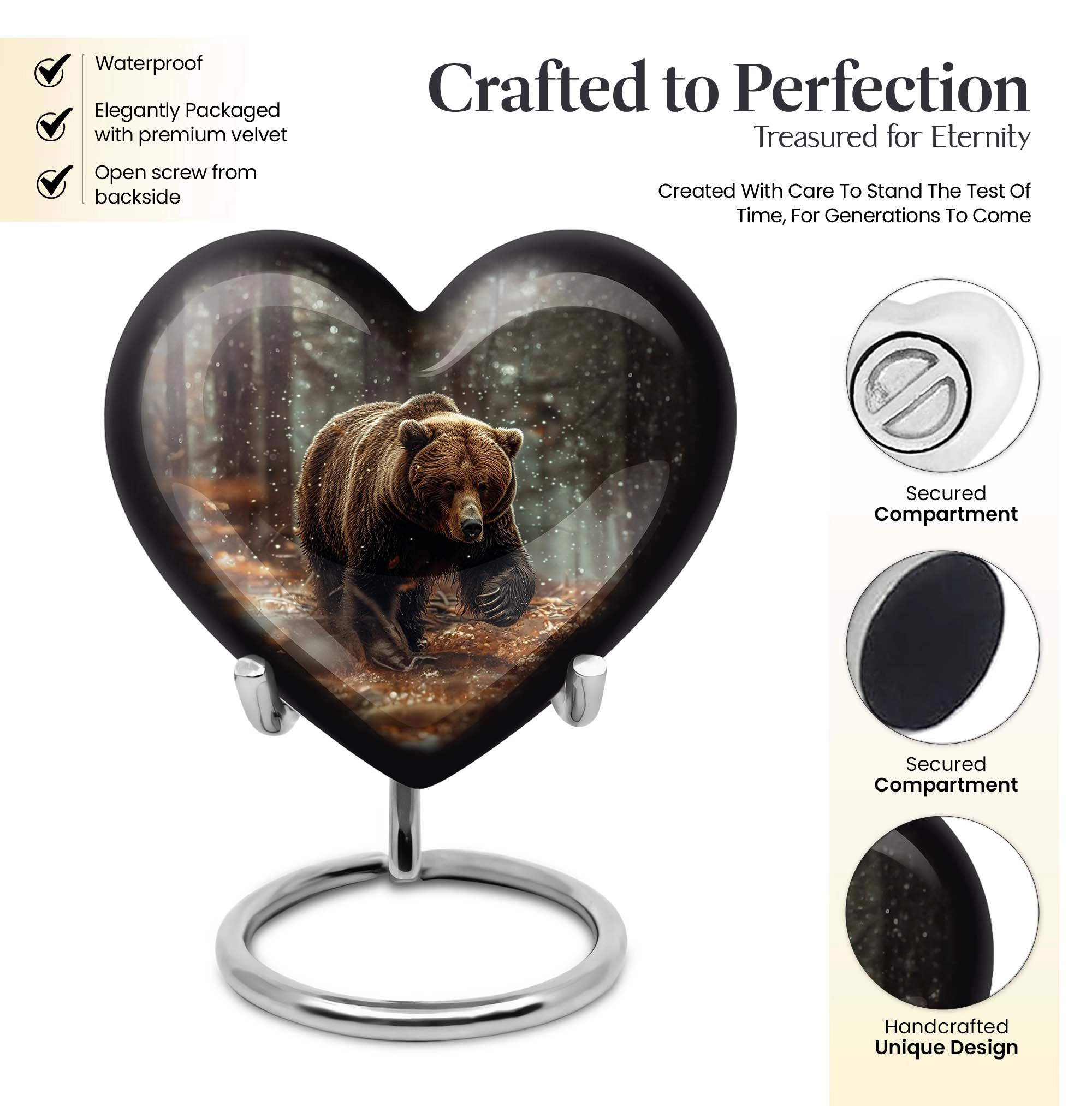 Bear Urn - Large Aluminium Human Ash Holder