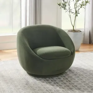 Better Homes & Gardens BHS336211066023 Mira Velvet Swivel Chair, Olive