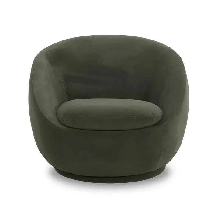 Better Homes & Gardens BHS336211066023 Mira Velvet Swivel Chair, Olive