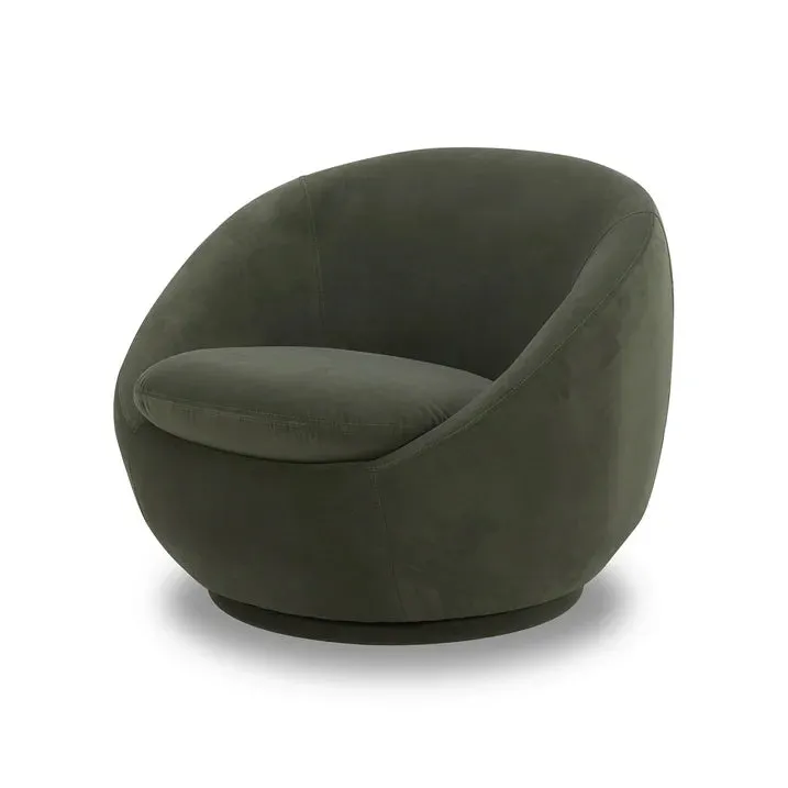 Better Homes & Gardens BHS336211066023 Mira Velvet Swivel Chair, Olive