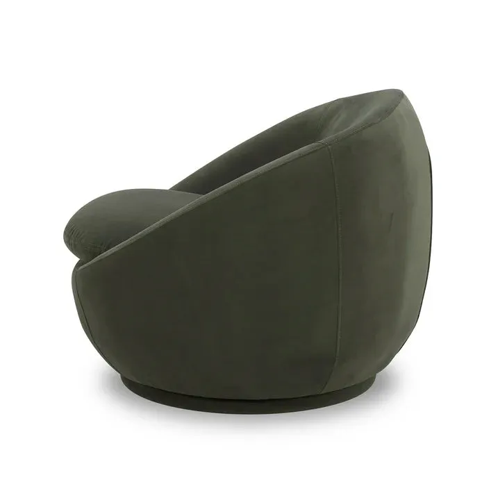 Better Homes & Gardens BHS336211066023 Mira Velvet Swivel Chair, Olive