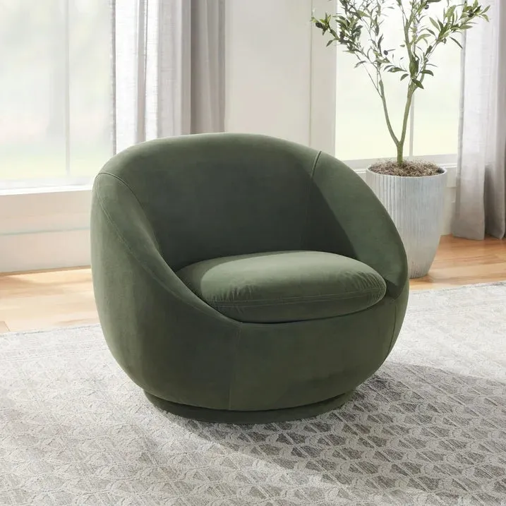 Better Homes & Gardens BHS336211066023 Mira Velvet Swivel Chair, Olive