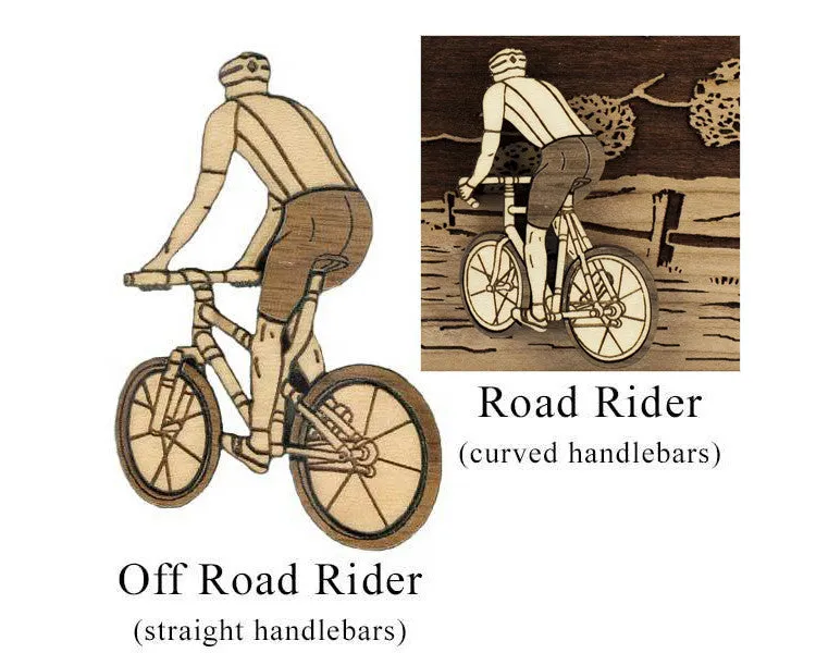 Bicycle Road Home Wood Cremation Urn