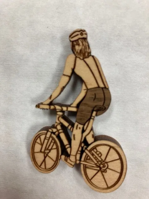 Bicycle Road Home Wood Cremation Urn