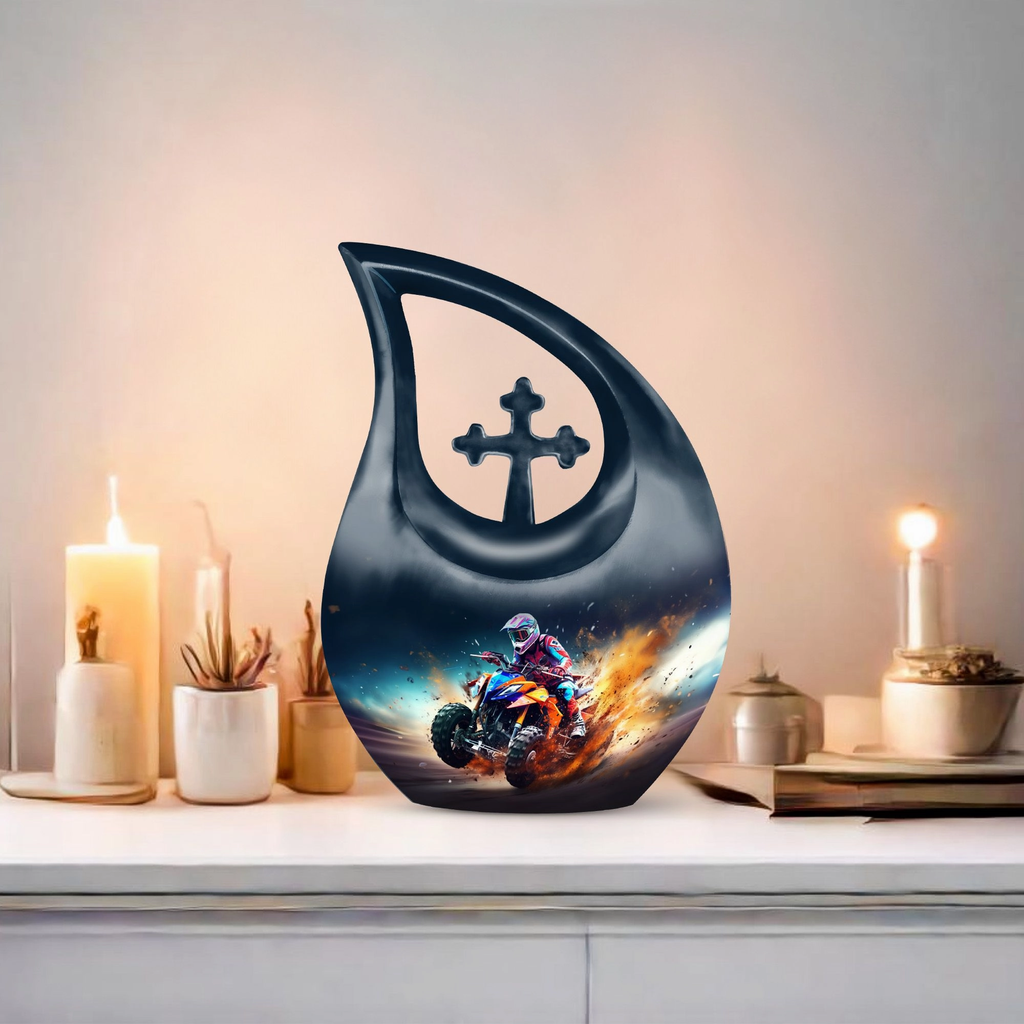 Bike Race Urn: Enduring Memorial Cremation Urn