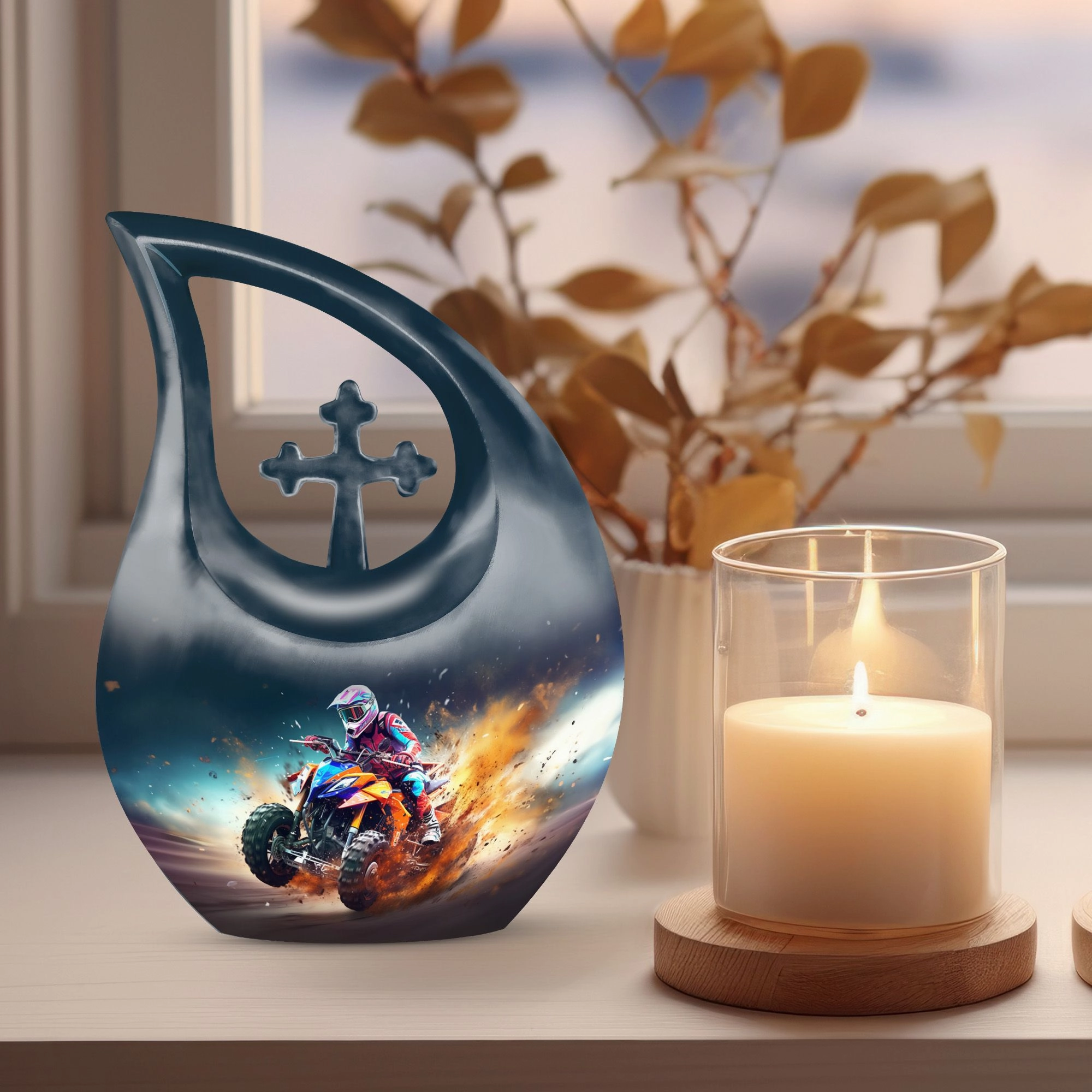 Bike Race Urn: Enduring Memorial Cremation Urn