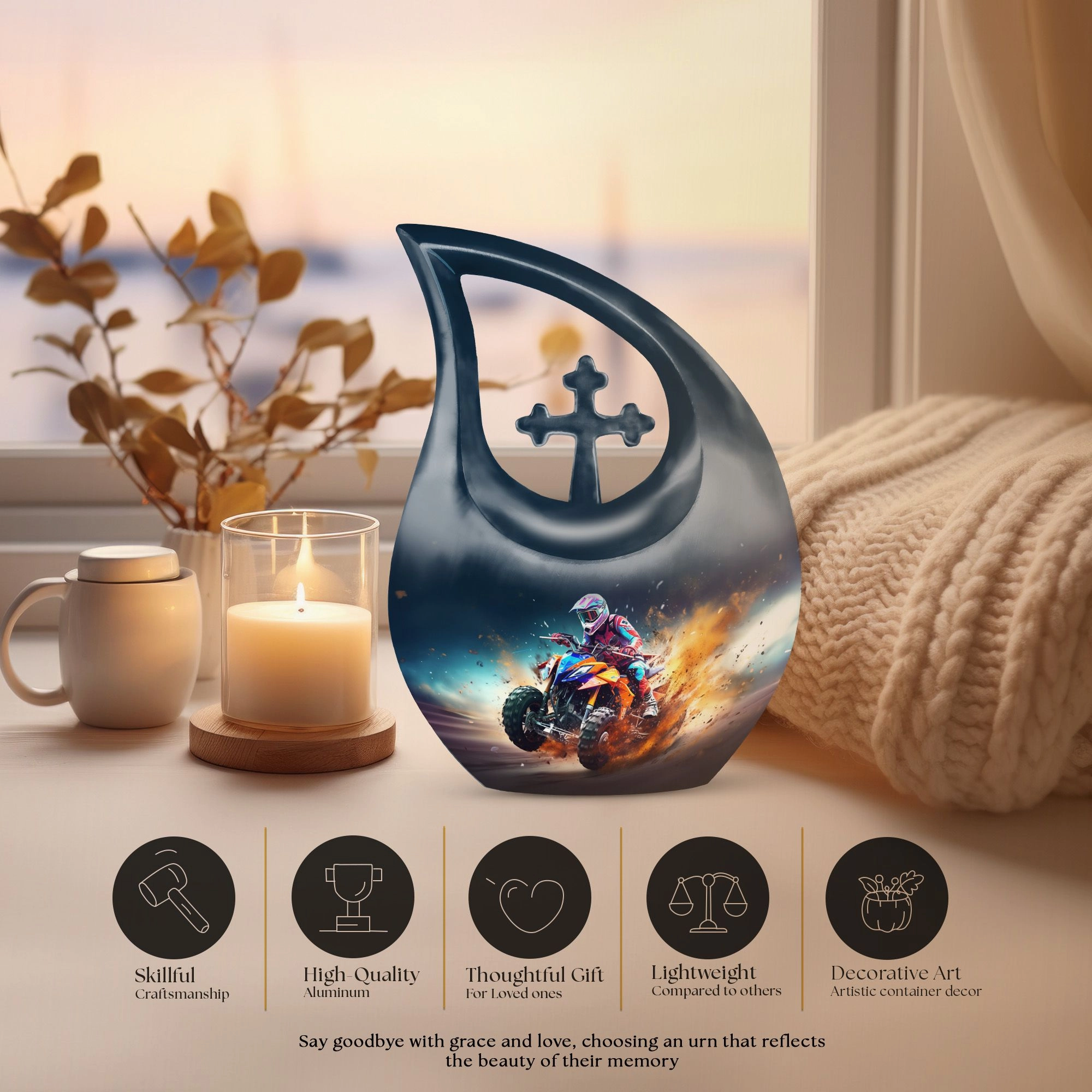 Bike Race Urn: Enduring Memorial Cremation Urn