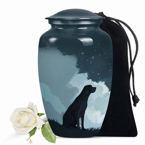 Black Labrador Medium Dog Pet Cremation Urn