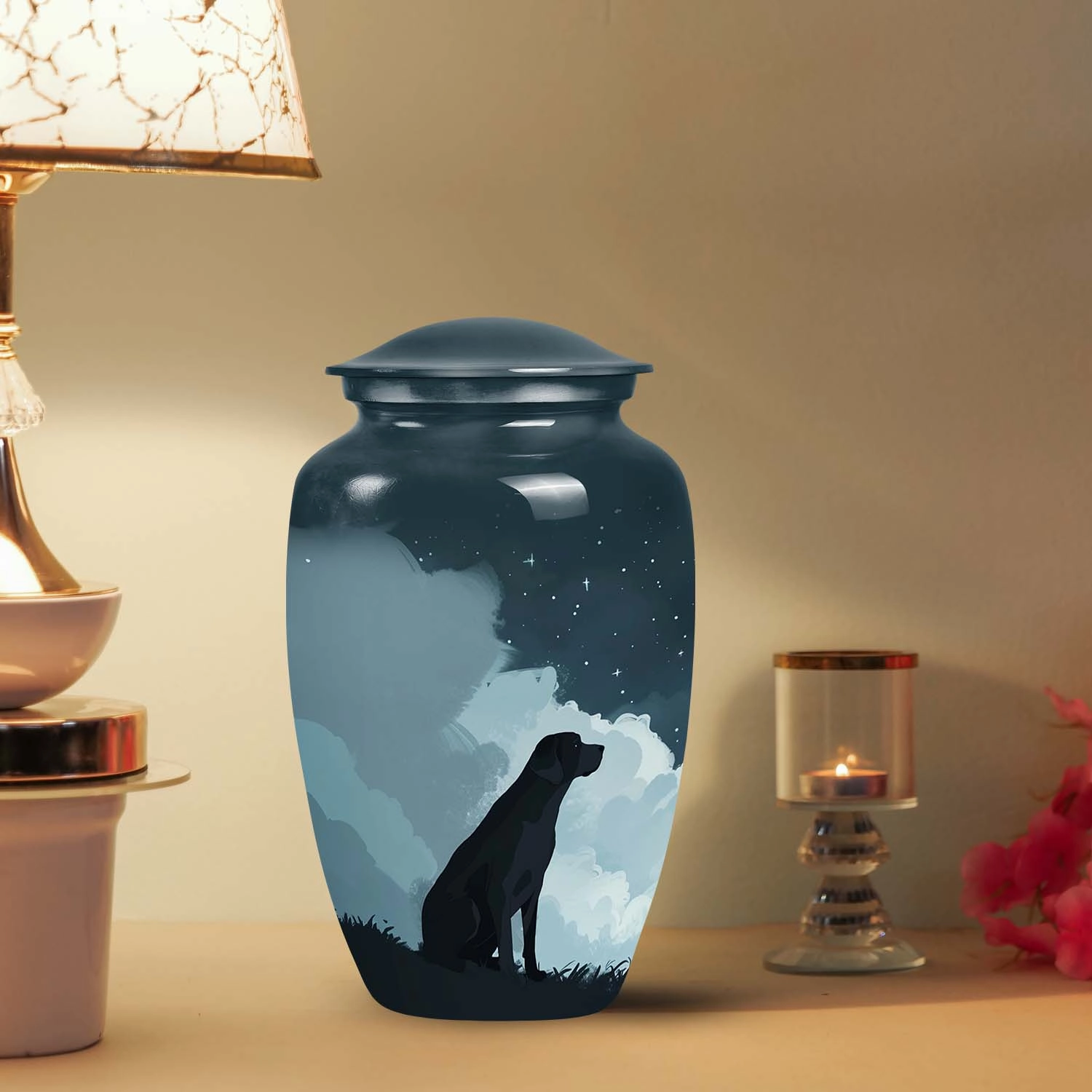 Black Labrador Medium Dog Pet Cremation Urn