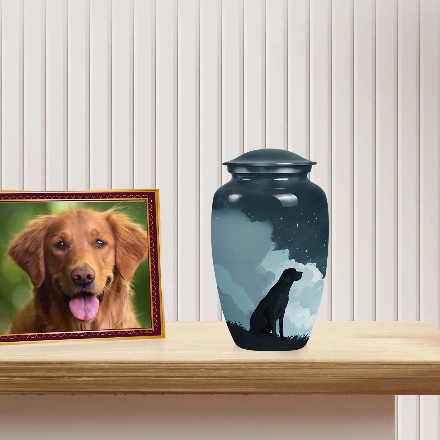 Black Labrador Medium Dog Pet Cremation Urn