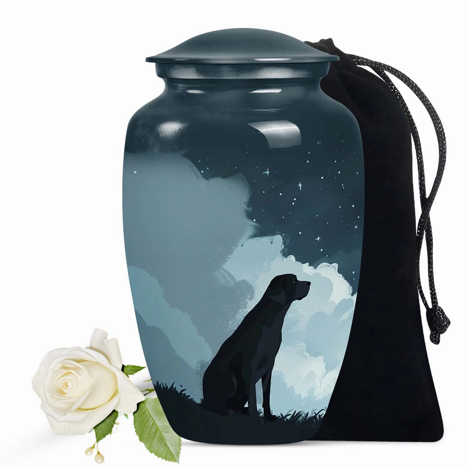 Black Labrador Medium Dog Pet Cremation Urn