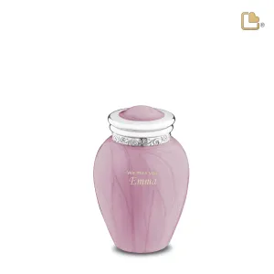 Blessing Keepsake Urn Pearl Pink & Polished Silver